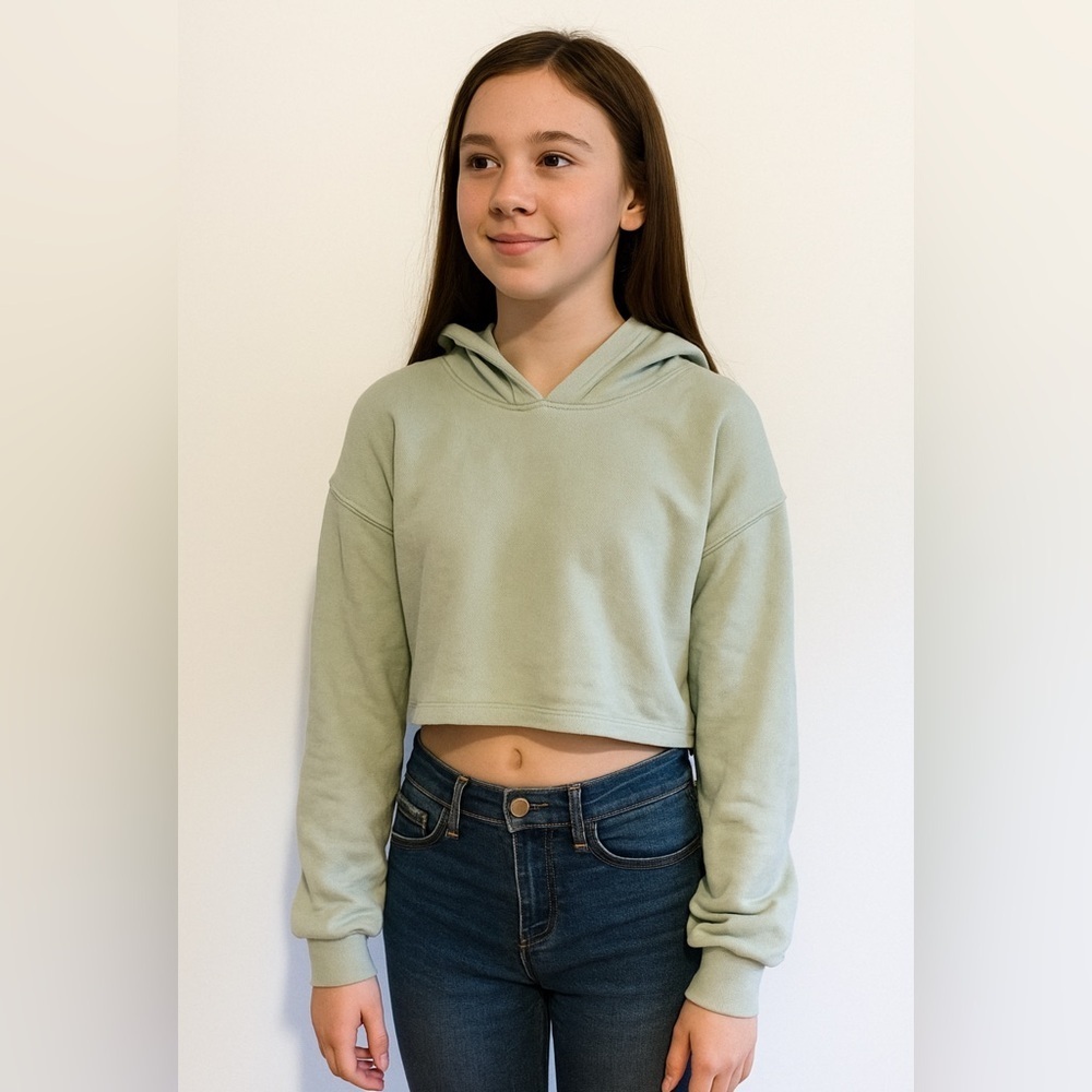 American Eagle cut out cinched back cropped hoodie